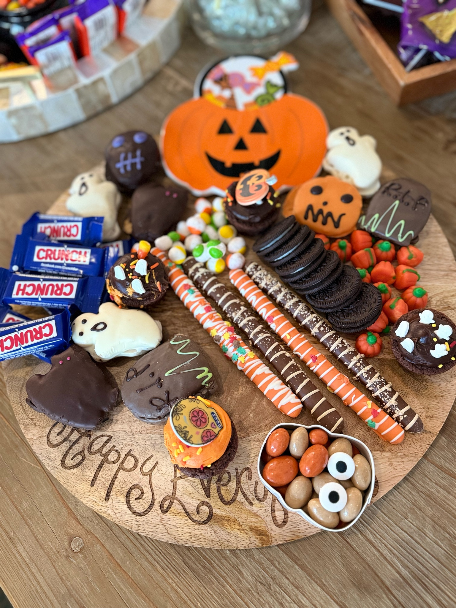 I made a fun candy board last night for a Halloween Party with my Happy Everything board!

I love that you can use this for any occasion! The pumpkin sticks on the board with Velcro! This is the large size.

#LTKSeasonal #LTKHome #LTKHalloween
