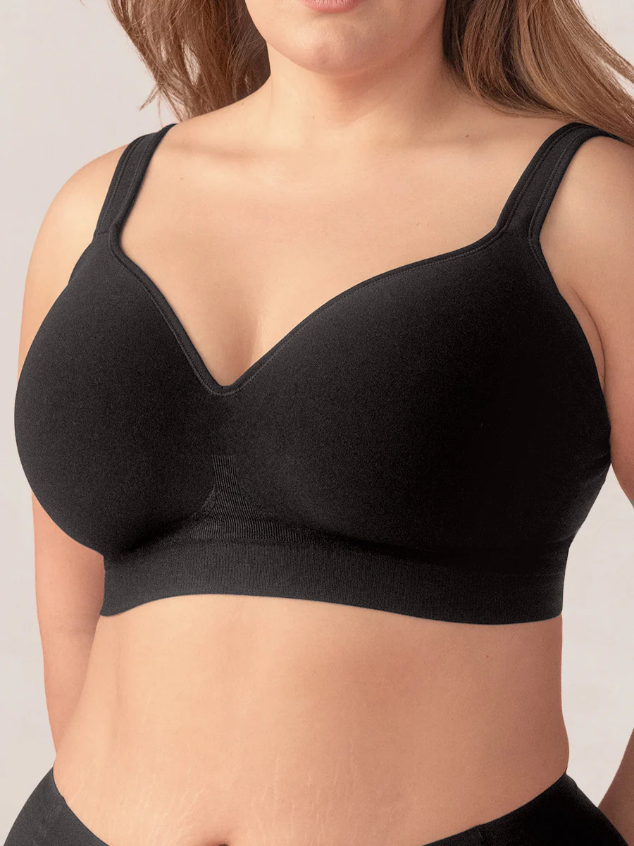 Shapermint Essentials Sweetheart Wireless Contour Bra Shapewear Black M | Shapermint