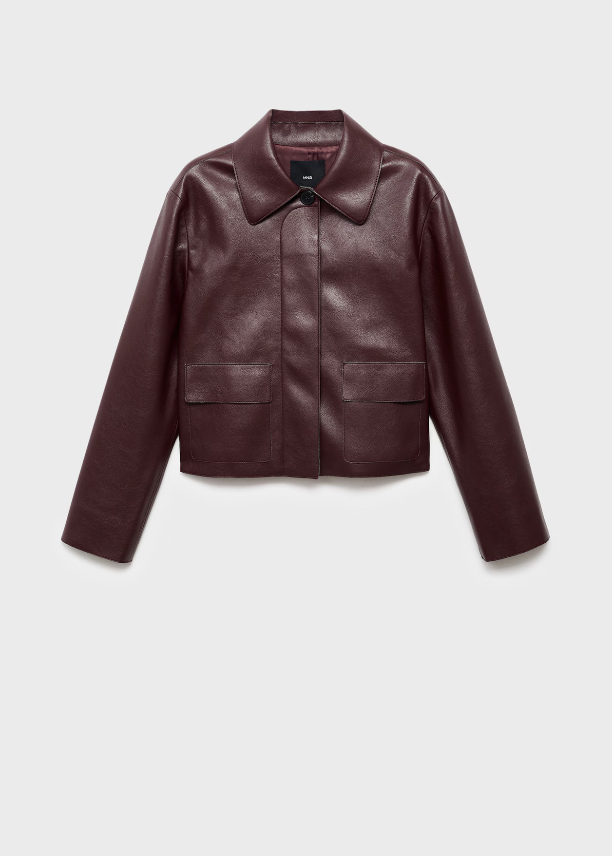 Leather-effect jacket with pockets | MANGO (UK)