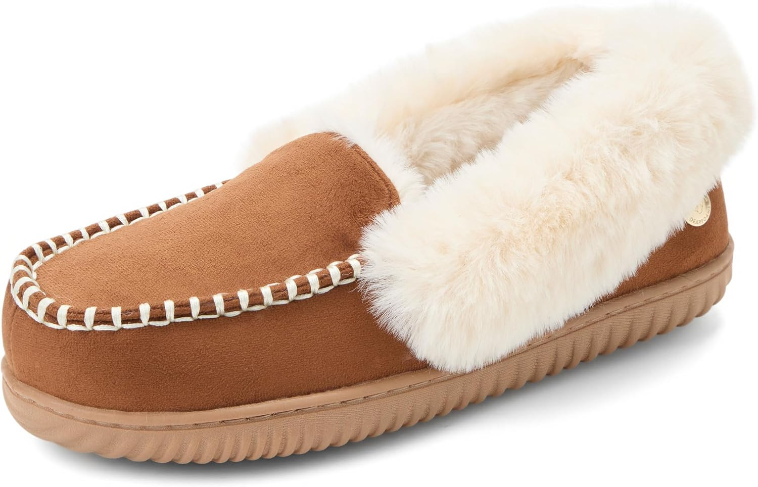 Dearfoams womens Gifts for Women Fuzzy Memory Foam Outdoor Ryland Moccasin With Cuff Women's Slippers | Amazon (US)