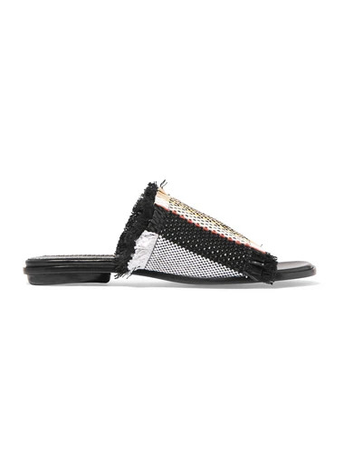 Proenza Schouler - Woven Leather Slides - Black | NET-A-PORTER (UK & EU)