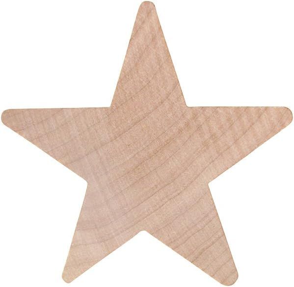 2 Inch Wood Star, Natural Unfinished Star Wood Cutout Shape (50) by Woodpeckers | Amazon (US)