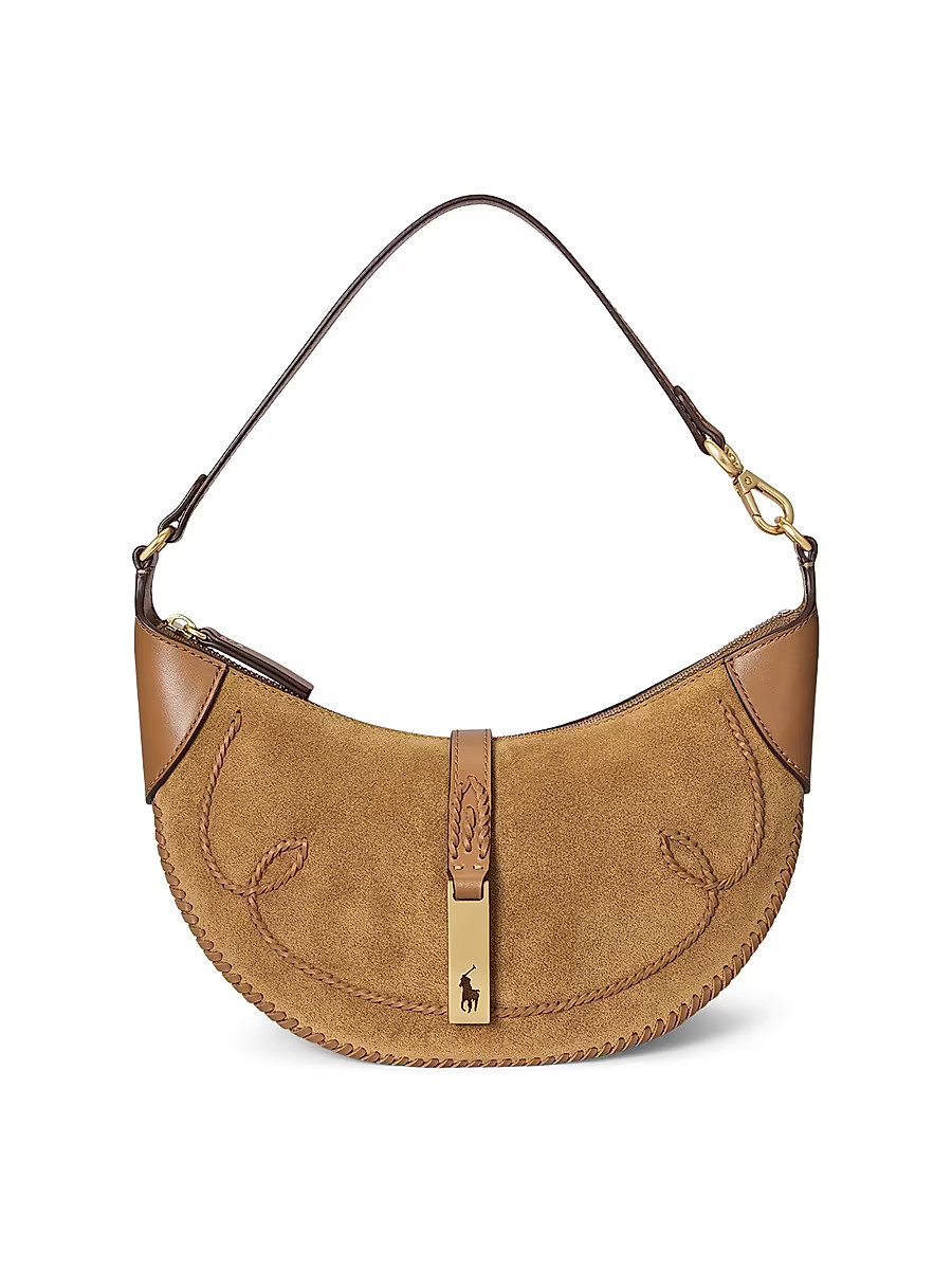Women's Western Suede Mini Polo ID Bag - Caramel And Tan | Saks Fifth Avenue
