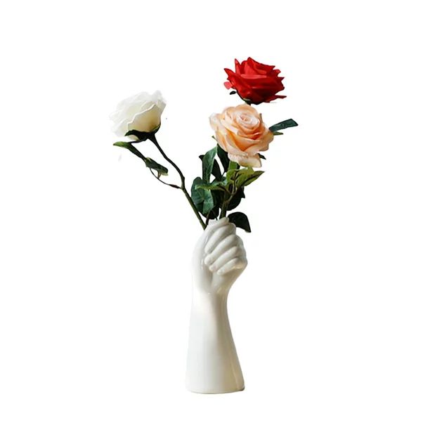 Binwwede Arm Ceramic Vase Human Body Ceramic Flower Vase Hand Shape Sculpture Desktop Plant Pot H... | Walmart (US)