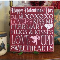 Primitive Happy Valentine's Day Sign Cupid Heart Typography Subway Art | Etsy (US)
