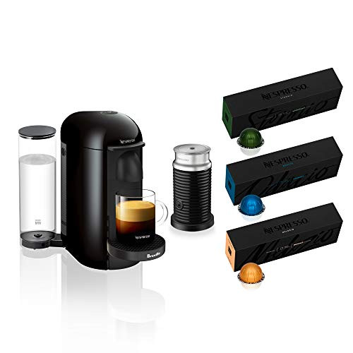 Nespresso VertuoPlus Coffee and Espresso Maker by Breville Aeroccino, Ink Black AND | Amazon (US)