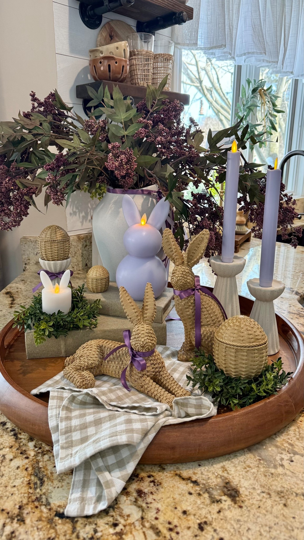 Spring | Easter Centerpiece featuring Luminara Flameless Candles

Follow @farmtotablecreations on Instagram for more cozy home finds 🤍

This spring and Easter centerpiece is the perfect way to add a warm, seasonal touch to your table. The woven bunnies, greenery, and textured accents create a beautiful layered look, all styled inside a large wood tray for an intentional, polished feel.

The Luminara flameless candles are the star — they have a realistic flicker but no heat, smoke, or wax, making them ideal for a centerpiece surrounded by florals and fabric. Cozy, safe, and easy to enjoy all season long.

#centerpiece #springdecor #easterdecor #tabledecor #homedecor #candles #flamelesscandles #decorfinds #amazonhome #traydecor



#LTKsalealert #LTKhome #LTKfindsunder50