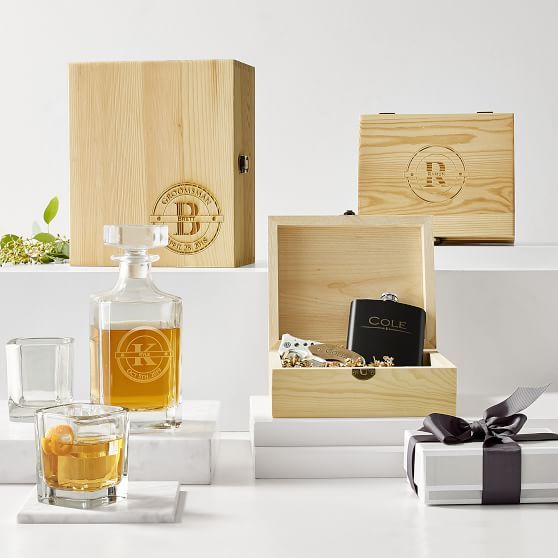 Wooden Gift Set, Decanter and Glasses | Mark and Graham | Mark and Graham