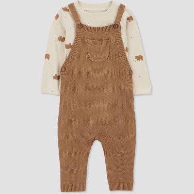 Carter's Just One You® Baby Boys' Bear Undershirt & Bottom Set - Brown | Target
