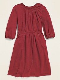 Waist-Defined Crinkle-Jersey Dress for Girls | Old Navy (US)