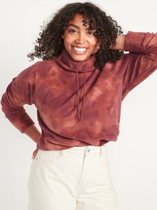 Funnel-Neck Cropped Microfleece Sweatshirt for Women | Old Navy (US)