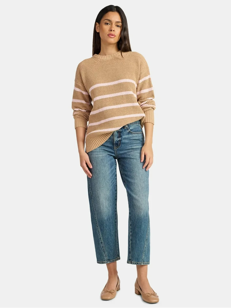 Time and Tru Women's Chenille Sweater with Long Sleeves, Mid-weight, Sizes XS-XXXL | Walmart (US)