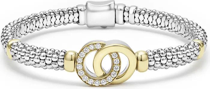 LAGOS Interlocking Diamond Caviar Bracelet, 6mm | Nordstrom | Nordstrom