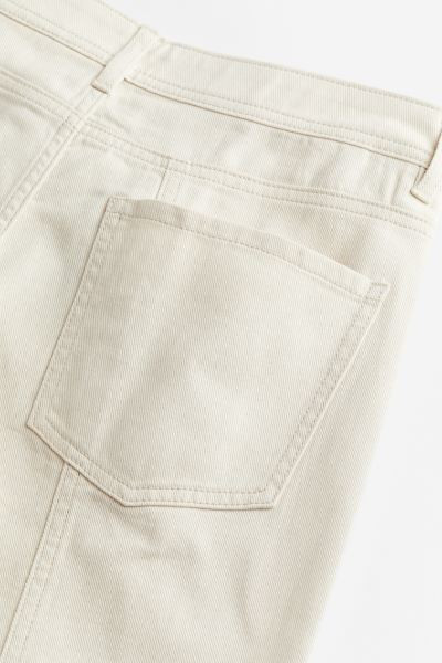 Wide-leg Twill Pants - Regular waist - Long - Light beige - Ladies | H&M US | H&M (US + CA)