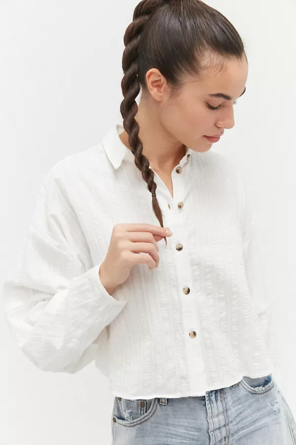 UO Henry Boxy Button-Down Shirt | Urban Outfitters (US and RoW)