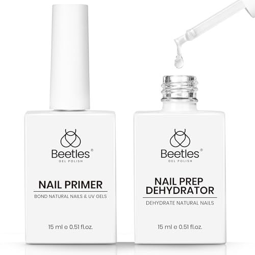 Beetles Nail Dehydrator and Primer - Acid-Free & Hema-Free 2Pcs 15ml Nail Bonding Agent for Gel Polish and Acrylic Nails, Long-Lasting No-Lift Prep for Salon & DIY Manicures | Amazon (US)