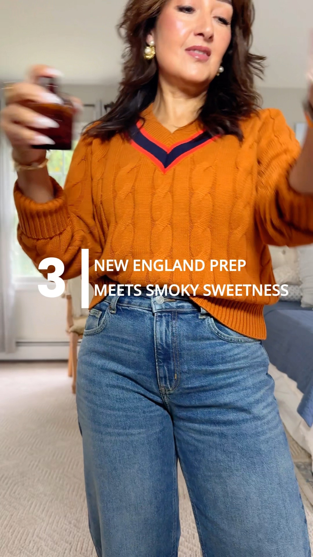 A little New England prep for fall 🤎 This $26 Free Assembly cricket-style sweater from Walmart looks so good with wide-leg denim and my brown Bass Weejuns. I love the cable knit and navy-and-coral neckline.

Finishing the look with Lattafa Khamrah Dukhan. Incense, tobacco and praline give it the smoky sweetness I cannot get enough of!

#LTKootd #LTKSeasonal #LTKBeauty