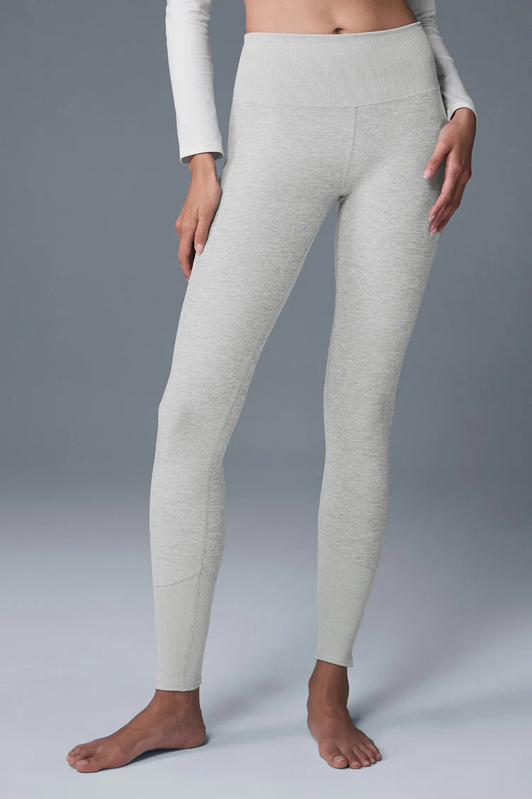 High-Waist Alosoft Lounge Legging - Athletic Heather Grey | Alo Yoga (US)