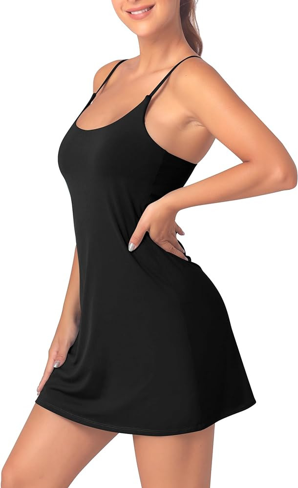 Womens Tennis Dress with Built-in Bra & Shorts Athletic Dress Workout Dress Exercise Dress with P... | Amazon (US)