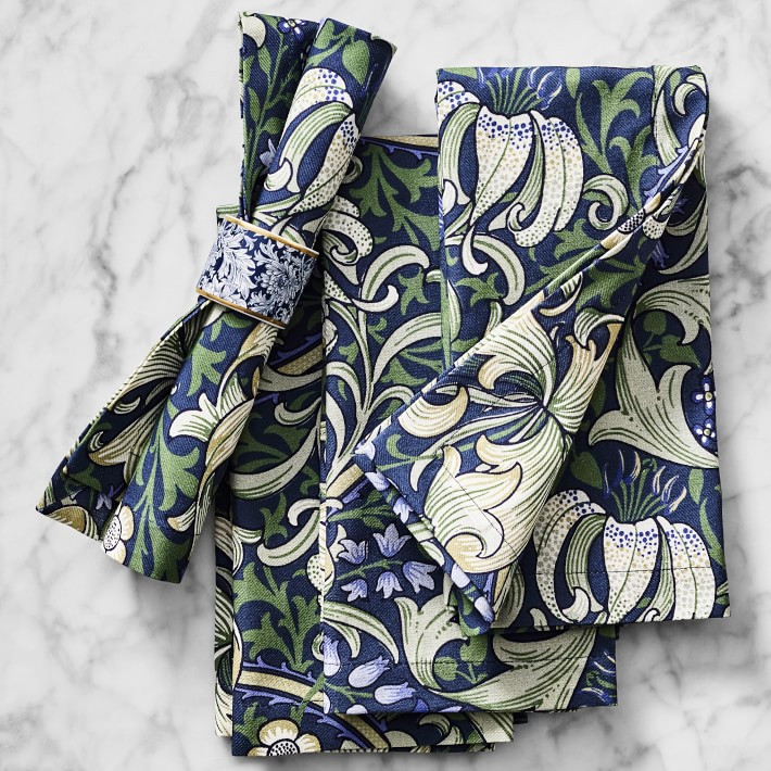 Williams Sonoma x Morris & Co. Golden Lilly Napkins, Set of 4 | Williams-Sonoma