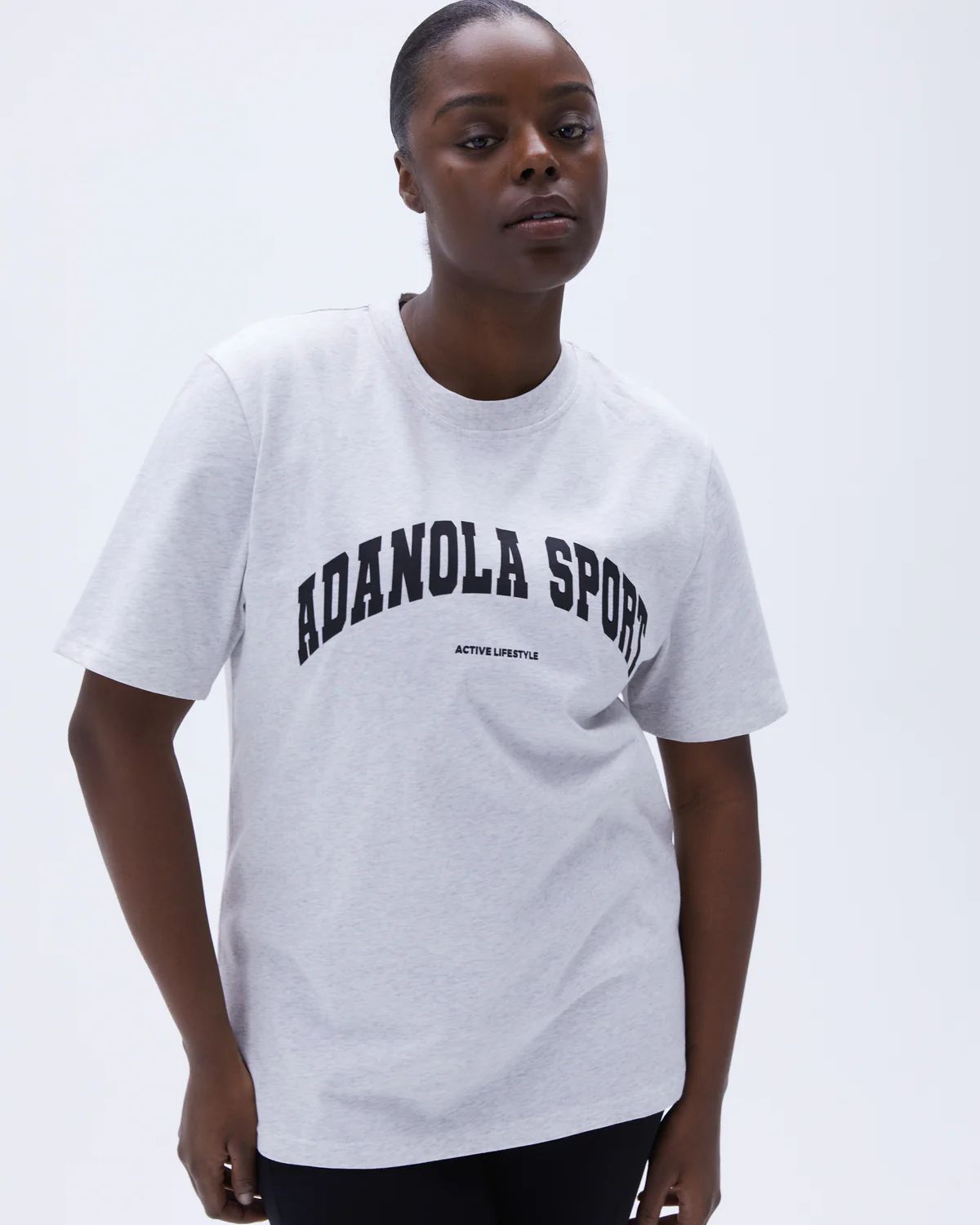 Adanola Sport Short Sleeve Oversized T-shirt - Grey Melange | Adanola UK