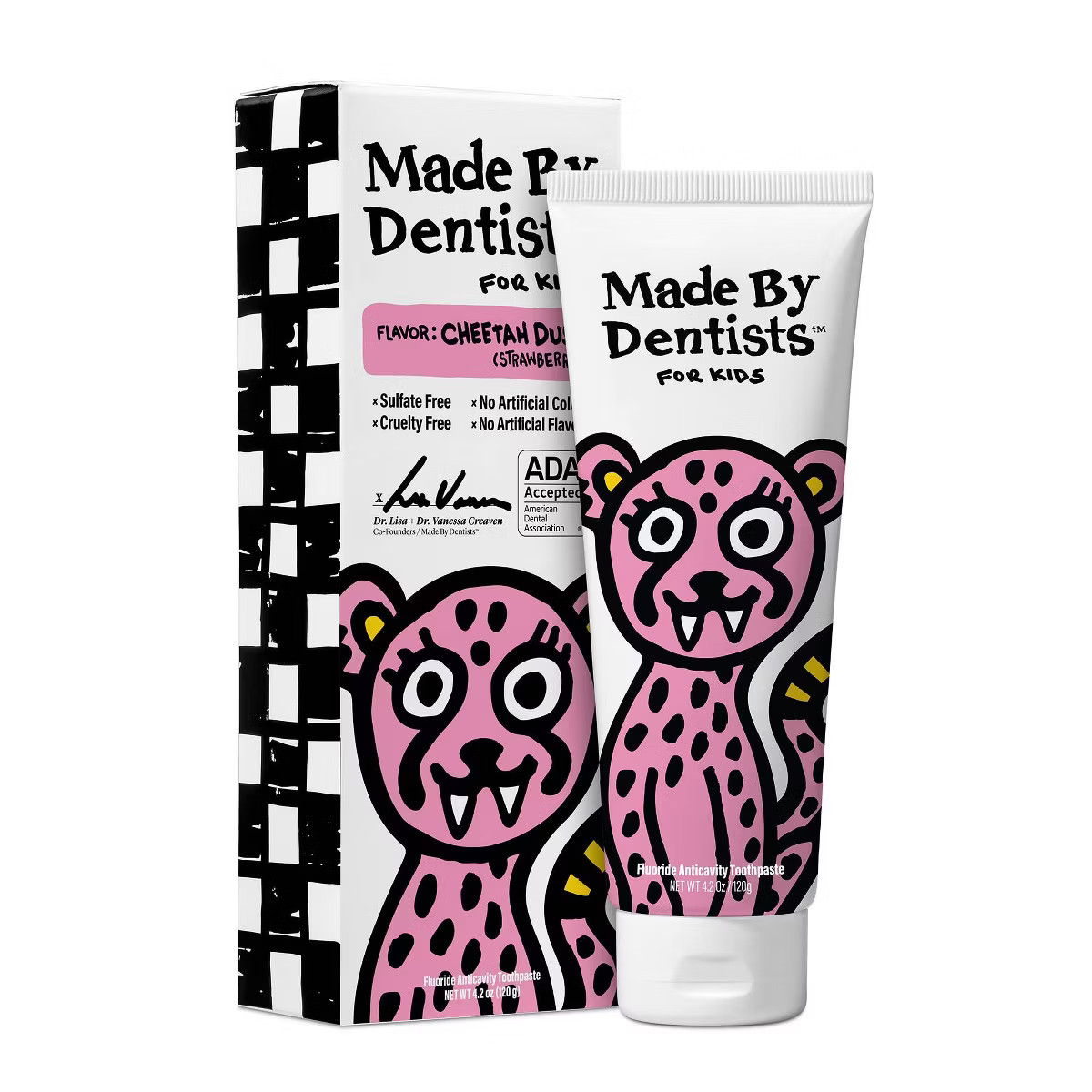 Made By Dentists Kids Cheetah Fluoride Anticavity Toothpaste -Strawberry - 4.2 oz | Target