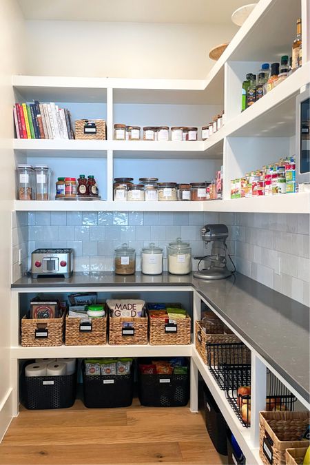 Bins + glass jars are a great way to create a beautifully organized system!

#LTKhome