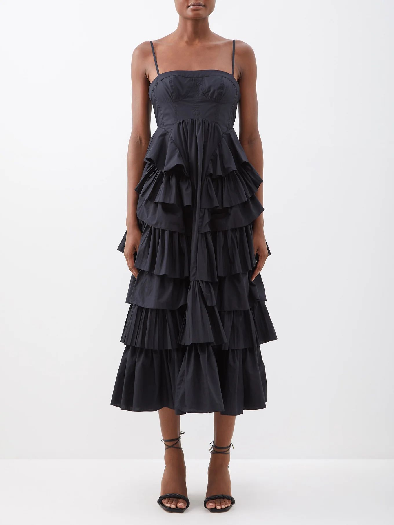 Avery tiered cotton-poplin midi dress | Ulla Johnson | Matches (US)