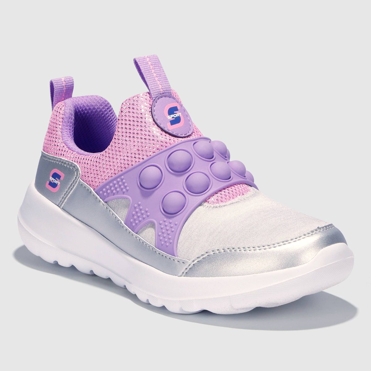 S Sport By Skechers Girls' Denise Colorblock Sneakers - Purple/Pink/Silver | Target