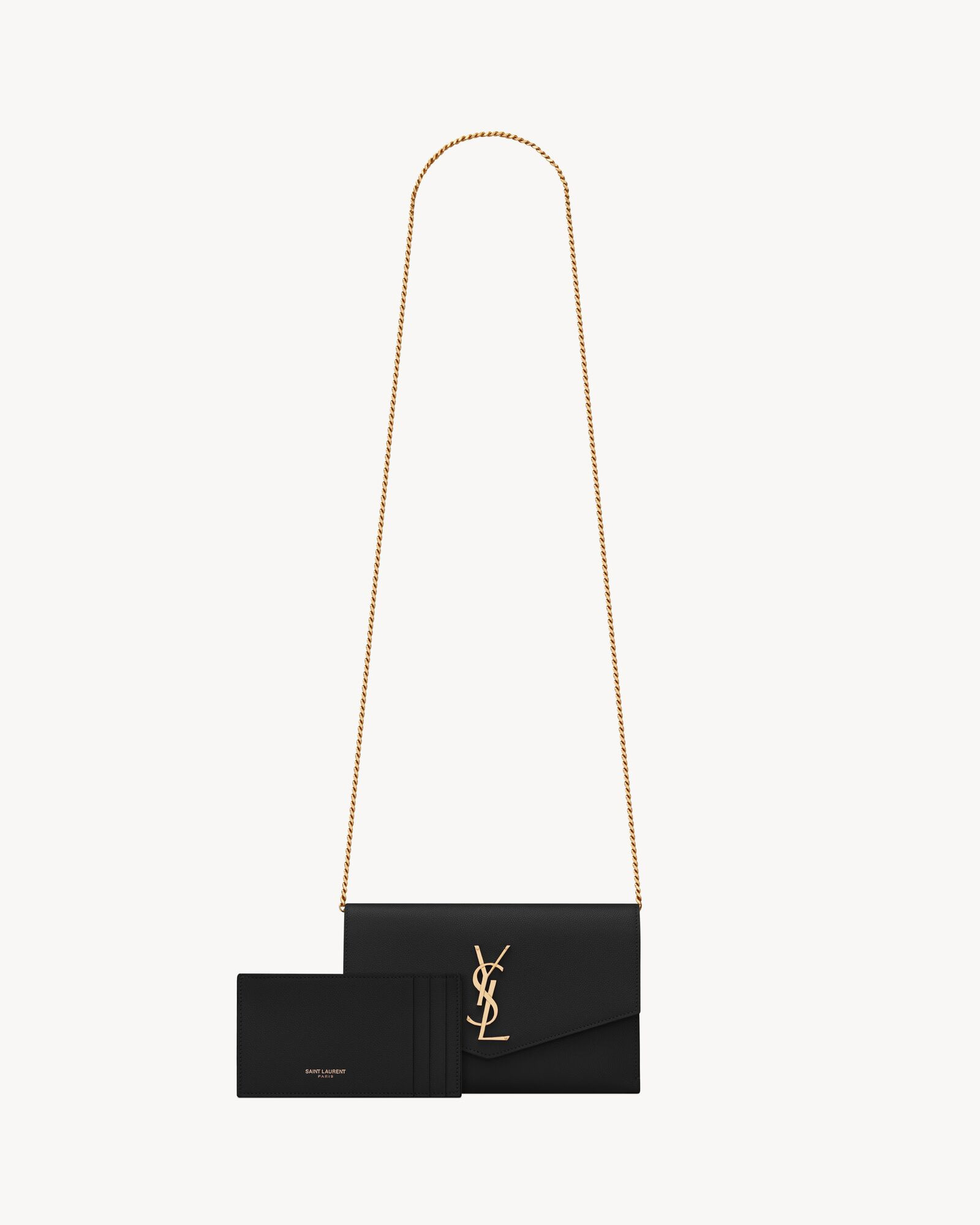 UPTOWN chain wallet in grain de poudre embossed leather | Saint Laurent | YSL.com | Saint Laurent Inc. (Global)