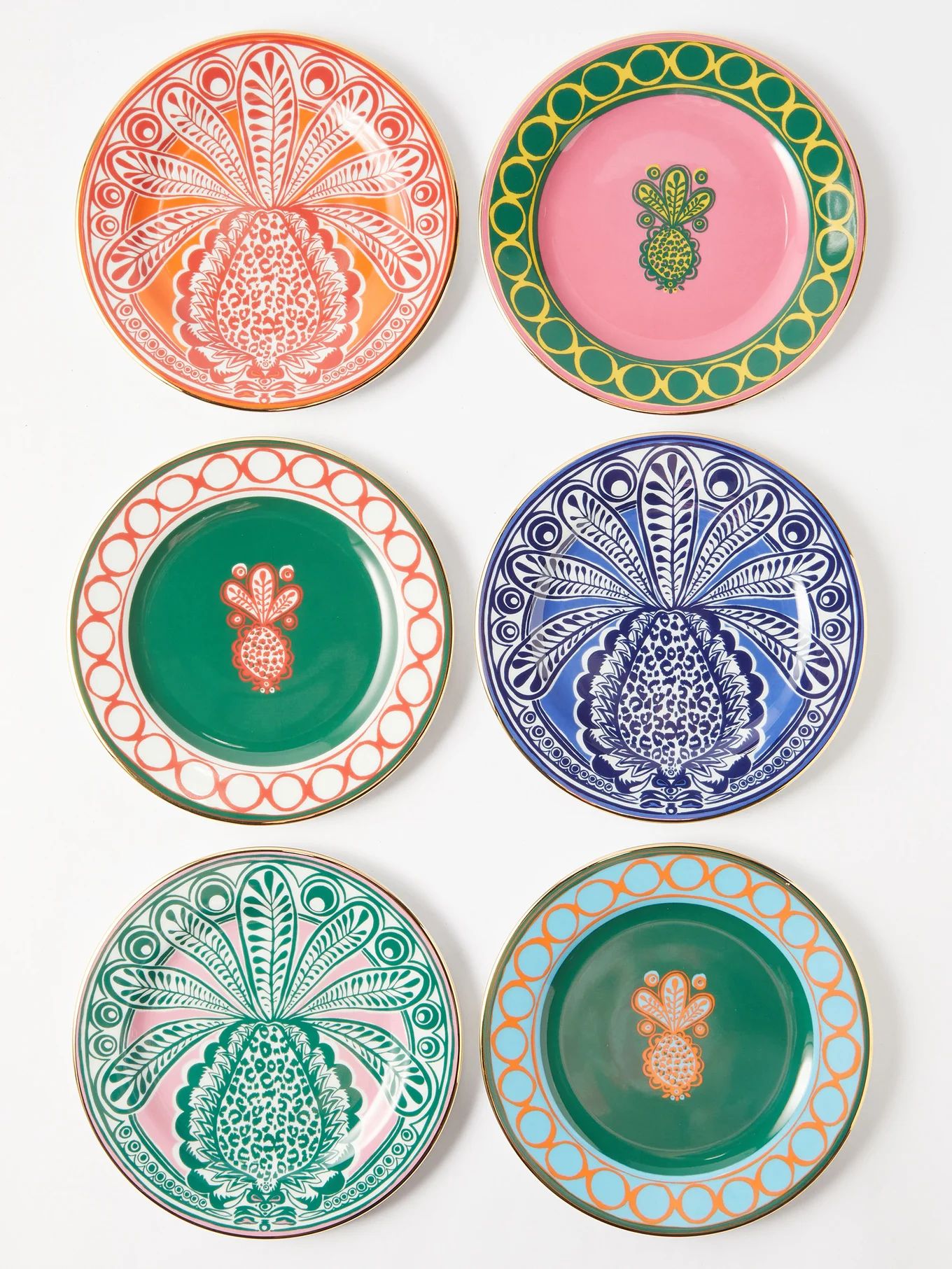 Set of six 18kt-gilded porcelain dessert plates | La DoubleJ | Matches (US)