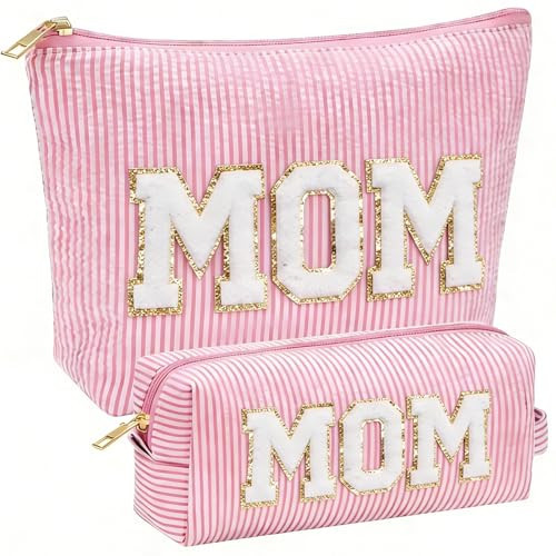 ACRSIKR Personalized Mom Cosmetic Bag Gift, Cute Travel Makeup Toiletry Bag Gifts for Women Mother's Day Christmas Birthday | Amazon (US)