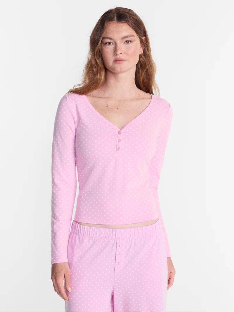 No Boundaries Cloud Core Henley Sleep Shirt, Women's XXS-3X | Walmart (US)