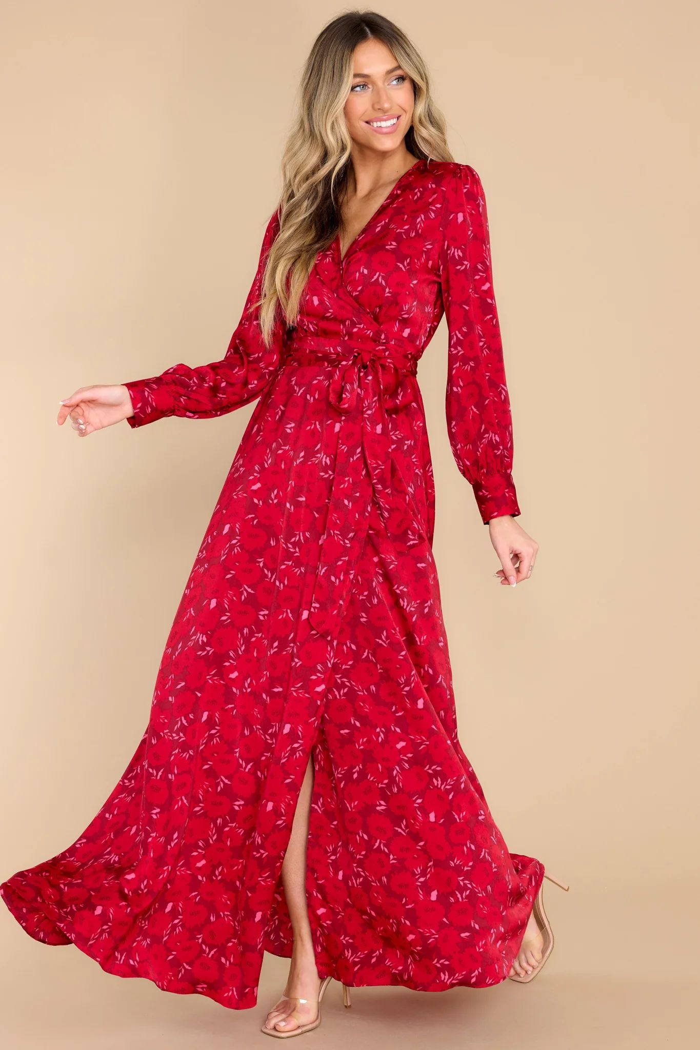 You're The Expert Red Floral Print Maxi Dress | Red Dress 