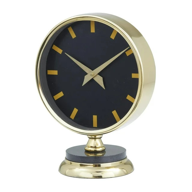 The Novogratz 11" Gold Stainless Steel Metal Clock with Black Face | Walmart (US)