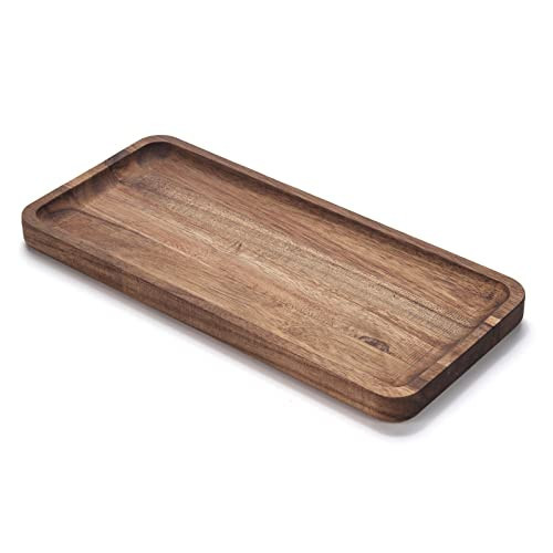 Bathroom Vanity Tray, Acacia Wood Counter Tray, Toilet Tank Tray, Appetizer Charcuterie Snack Serving Board, 11.8 x 5.5 x 0.8 inch | Amazon (US)