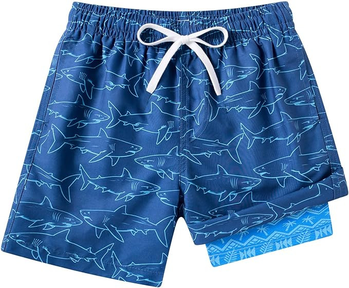 Boys Swim Trunks with Compression Liner Swimming Shorts Quick Dry Bathing Suit for 7-20 Years | Amazon (US)