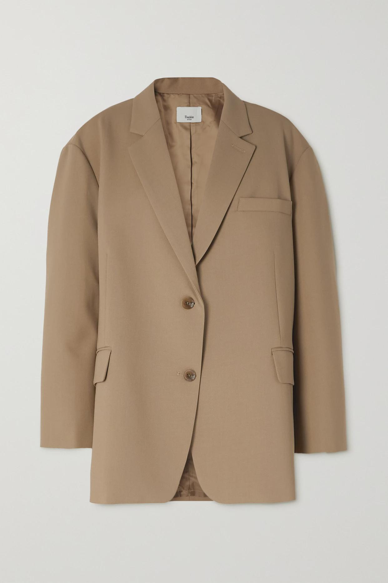 The Frankie Shop - Bea Crepe Blazer - Brown | NET-A-PORTER (US)