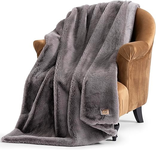 UGG Plush Faux Fur Throw Blanket Reversible Medium Weight Luxury Soft Throw Blankets for Bed or C... | Amazon (US)