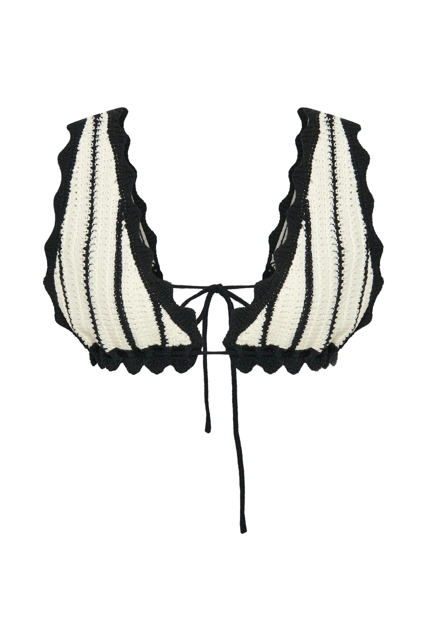 Jadia Contrast Crochet Bralette - Black/White | Meshki UK