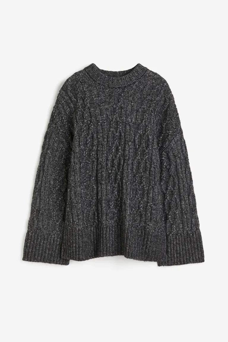 Cable-knit Sweater - Dark gray melange - Ladies | H&M US | H&M (US + CA)