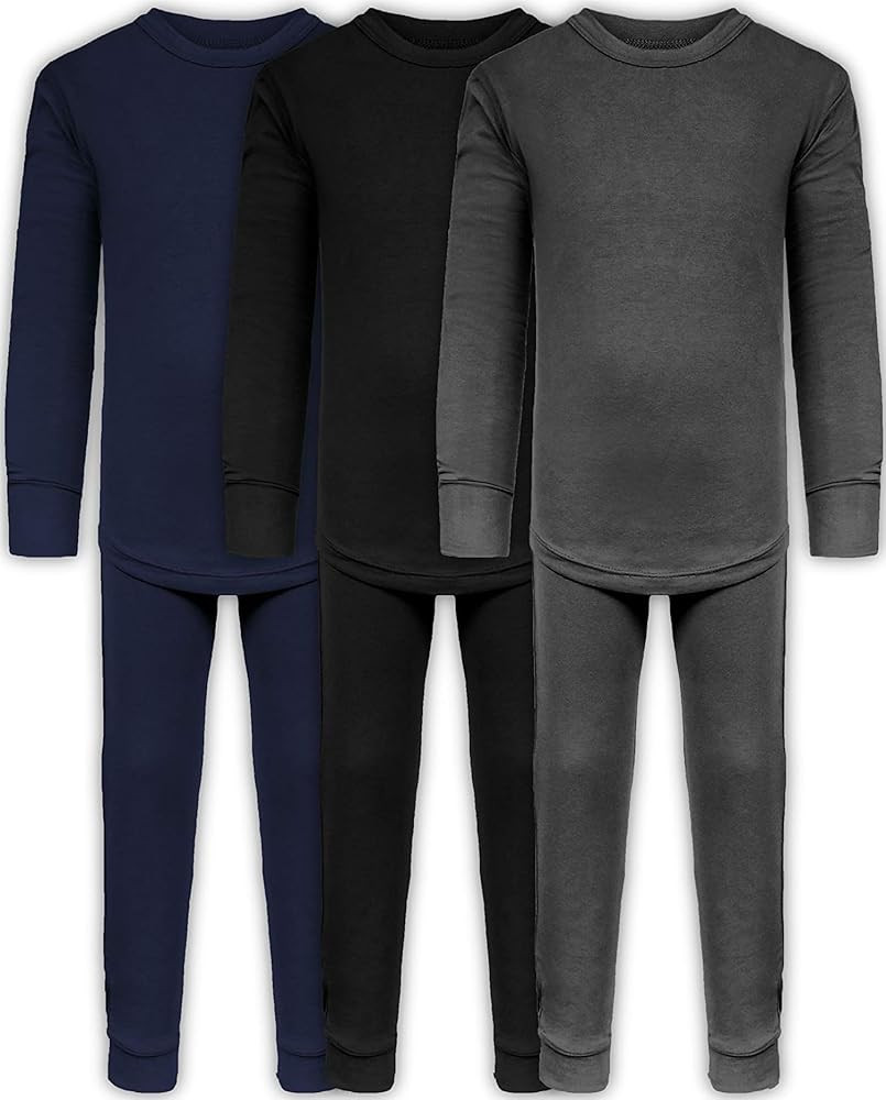 Andrew Scott Kids Base Layer Underwear Sets Ultra-Soft Cotton Stretch 3 Tops + 3 Bottoms | Amazon (US)