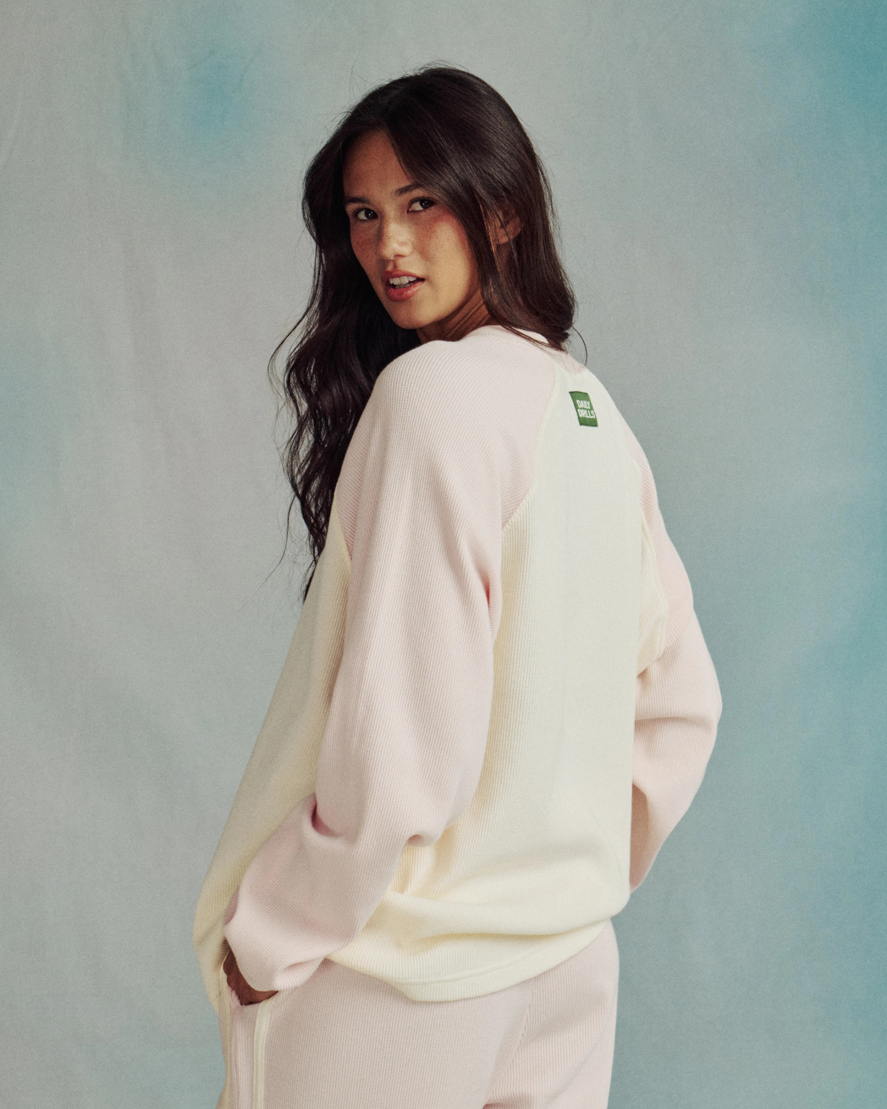 Oversized Raglan Thermal - Cupid + Cream | Daily Drills LLC