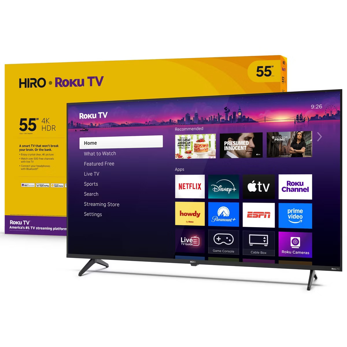 Hiro 4K HDR Smart TV Flat Screen LED Television with Roku TV and Dolby Audio Streaming | Target