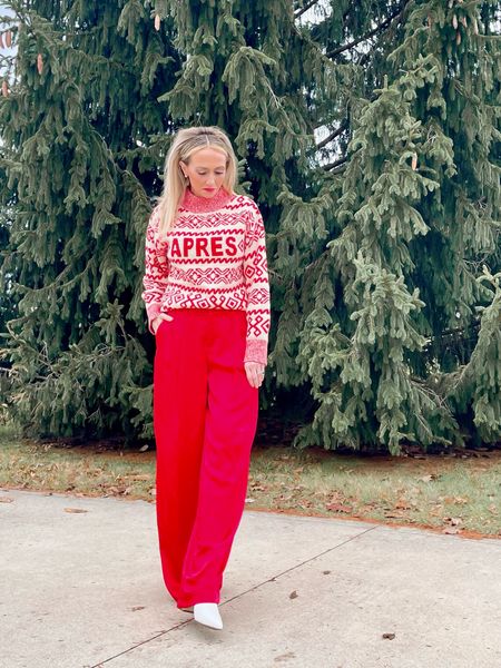 All about Holiday Red today!❤️
These sweaters @target are only $25 right now, come in a ton of colors, and are soooo warm & cozy!
Outfit Details...
Red Apres Sweater @target
Red Satin Wide Leg Pants @target
Cream Booties - old from @marc.fisher
Follow for more outfit and style inspo!
red, red outfit, holiday outfit, holiday style, fashion fashion style, satin satin pants, holiday sweater, sweater, target style, target fashion, ootd, ootd fashion, chic, chic style, fashionover40, fashionover30

#LTKover40 #LTKHoliday #LTKfindsunder50