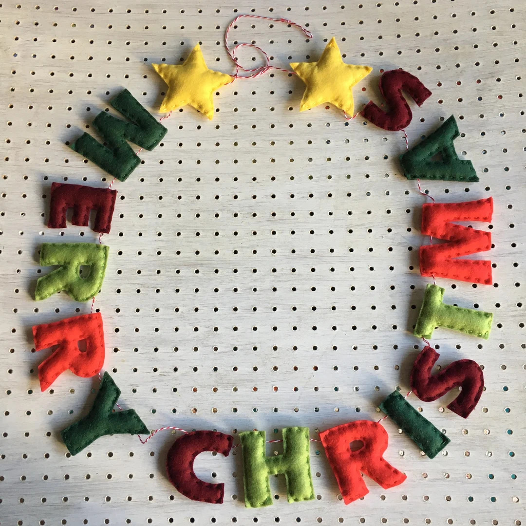 Merry Christmas Festive Reusable Banner - Etsy UK | Etsy (US)