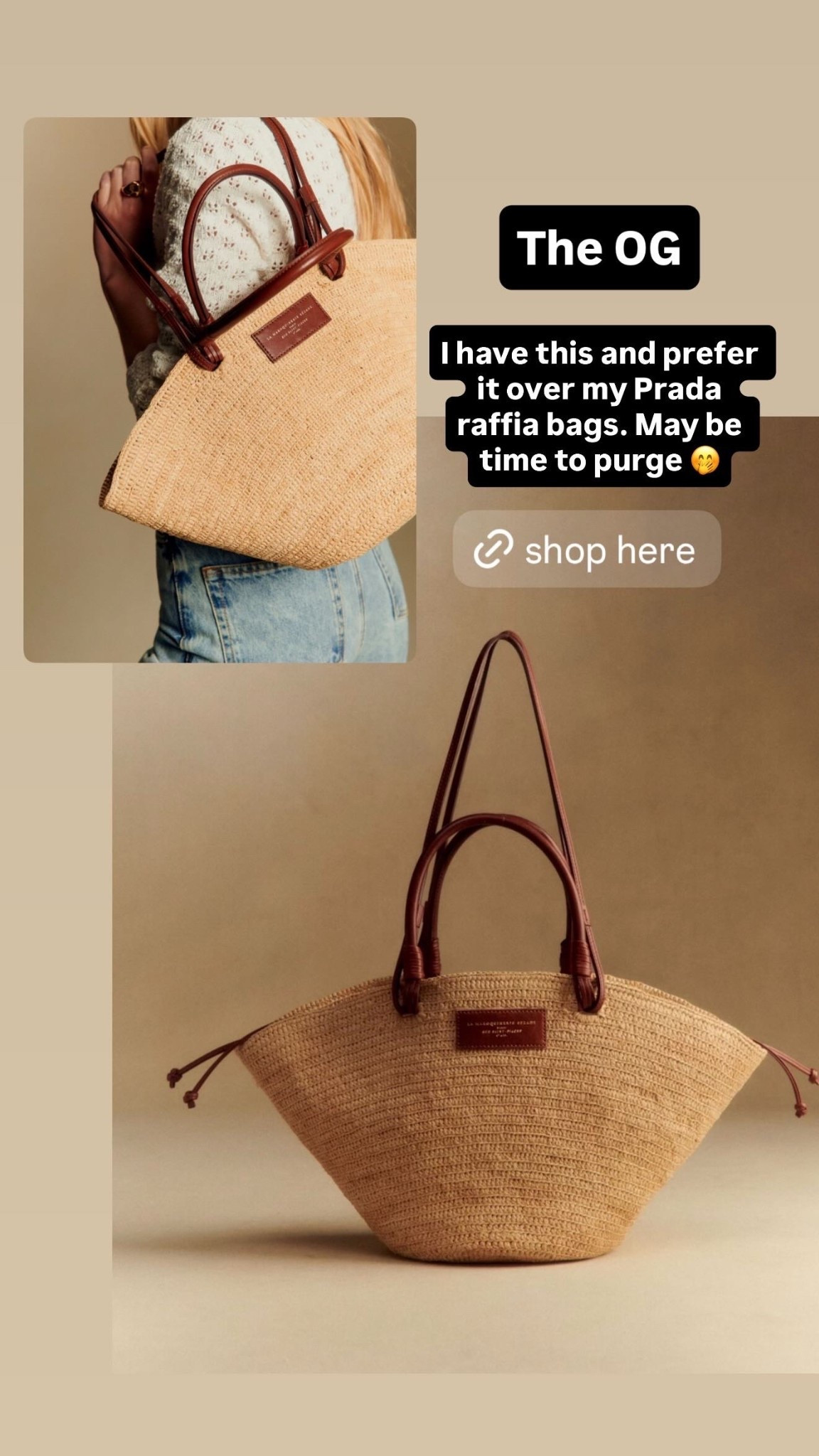 The best OG raffia bag for spring! Love the double straps for different ways to carry and real raffia from Madagascar 