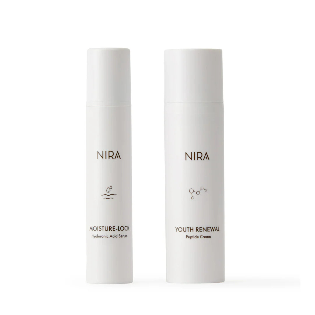 NIRA Skincare Bundle | Peptide Cream + Hyaluronic Acid Serum | NIRA