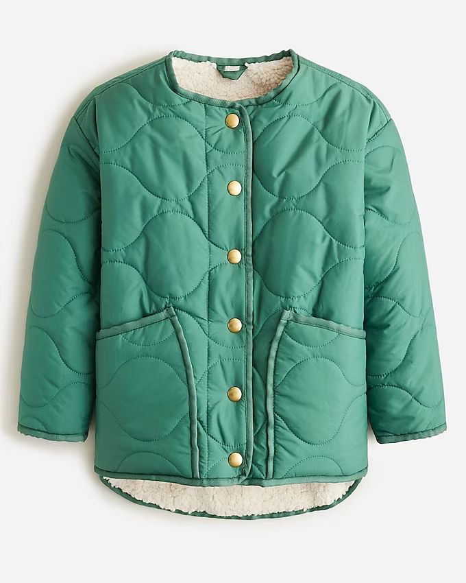 Girls' reversible quilted sherpa jacket | J.Crew US