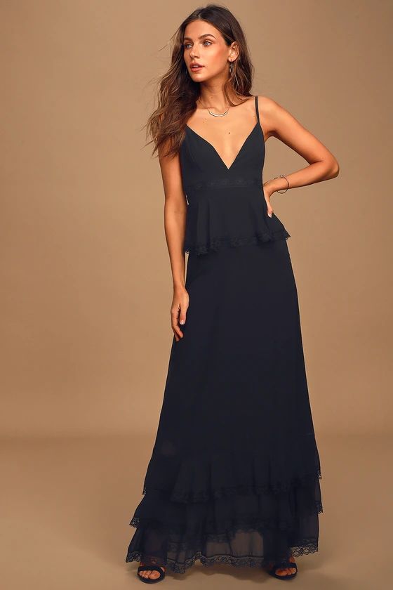 Endless Beauty Black Tiered Maxi Dress | Lulus (US)